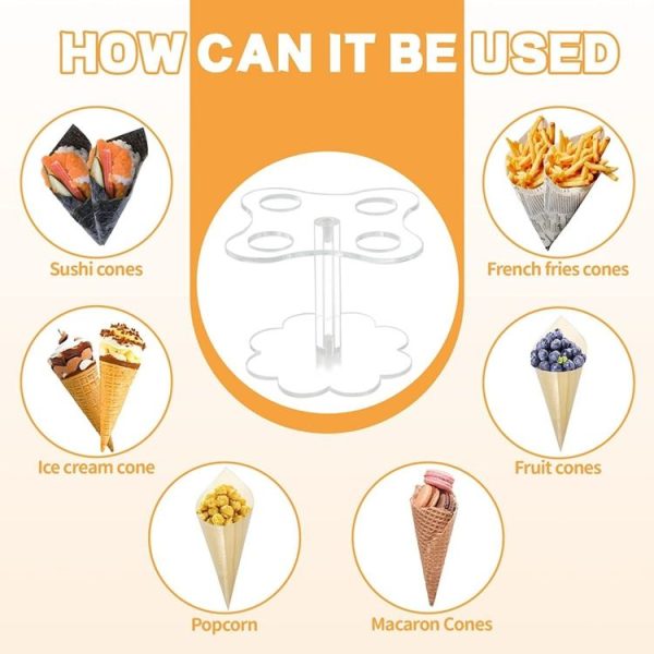 2pcs YX047 Acrylic Cone Display Stand Ice Cream Display Stand - Image 5