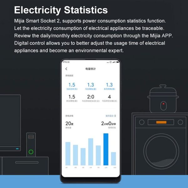 Original Xiaomi Mijia 2.4GHz WiFi Control Converter Smart Socket Bluetooth 4.2 Gateway Version, CN Plug - Image 12