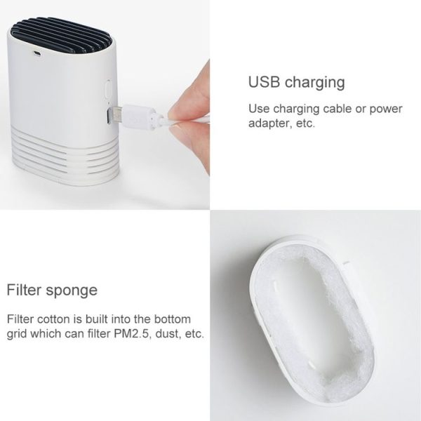 HE-K001 Hanging Neck Negative Ion Air Purifier Portable Household Formaldehyde Removal Portable Purifier (White) - Image 3