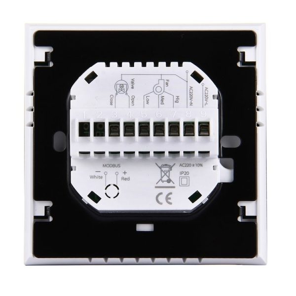 LCD Display Air Conditioning 2-Pipe Programmable Room Thermostat for Fan Coil Unit, Supports Wifi (White) - Image 3