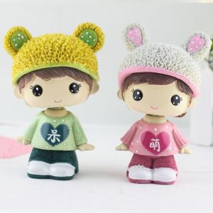 Creative Resin Cartoon Shaking Head Adorkable Couple Ornaments Car Home Bedroom Decoration Gifts