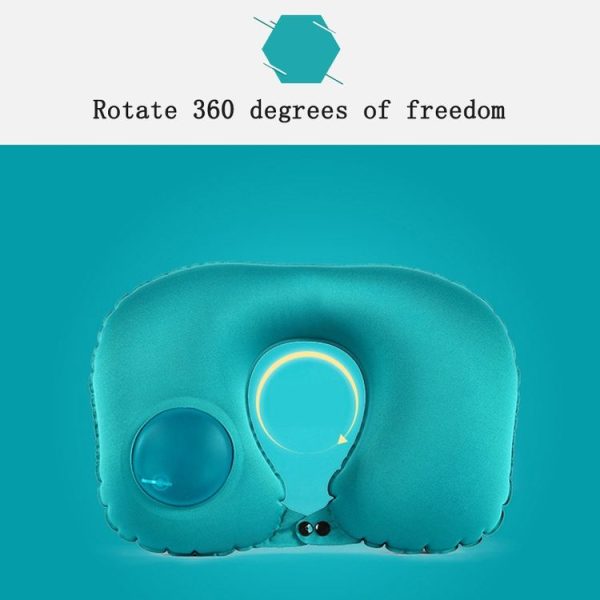 Portable Press Type Automatic Inflating Travel U-shape Neck Pillow (Grey) - Image 6