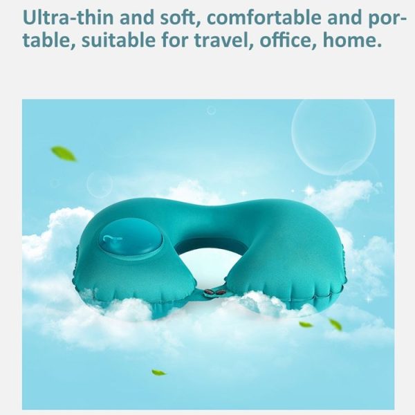 Portable Press Type Automatic Inflating Travel U-shape Neck Pillow (Grey) - Image 7