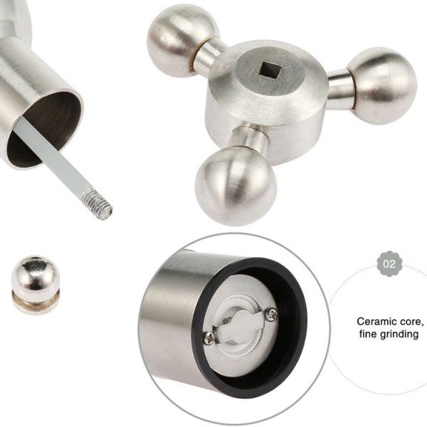 MICLAN Stainless Steel 304 Rudder Shape Grinder Pepper Grinding Machine, Size: S - Image 3
