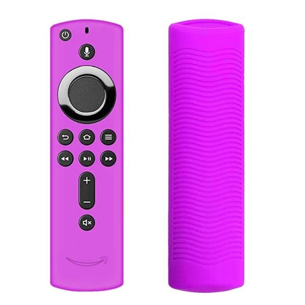 Non-slip Texture Washable Silicone Remote Control Cover for Amazon Fire TV Remote Controller (Purple) - Image 2