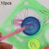 10pcs Creative Million Flower Ruler Geometric Learning Rules Drawing Tools Fixed Student Painting Set Creative, Random Color Delivery