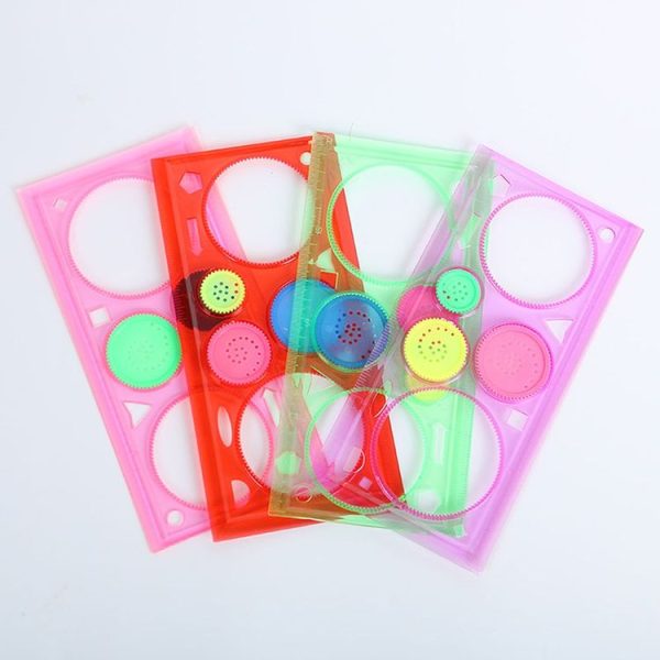 10pcs Creative Million Flower Ruler Geometric Learning Rules Drawing Tools Fixed Student Painting Set Creative, Random Color Delivery - Image 2
