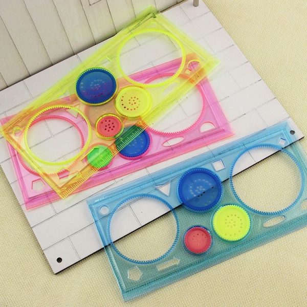 10pcs Creative Million Flower Ruler Geometric Learning Rules Drawing Tools Fixed Student Painting Set Creative, Random Color Delivery - Image 3