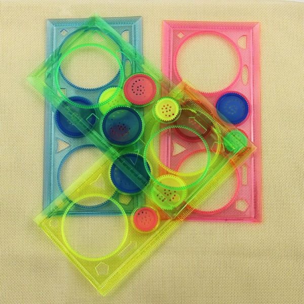 10pcs Creative Million Flower Ruler Geometric Learning Rules Drawing Tools Fixed Student Painting Set Creative, Random Color Delivery - Image 4
