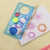 10pcs Creative Million Flower Ruler Geometric Learning Rules Drawing Tools Fixed Student Painting Set Creative, Random Color Delivery - Image 6