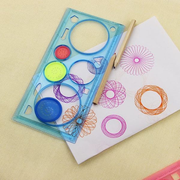 10pcs Creative Million Flower Ruler Geometric Learning Rules Drawing Tools Fixed Student Painting Set Creative, Random Color Delivery - Image 6