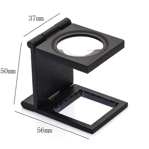 Mini Desk Style 10x Magnification Loupe Metal Antique Magnifier (Black) - Image 2
