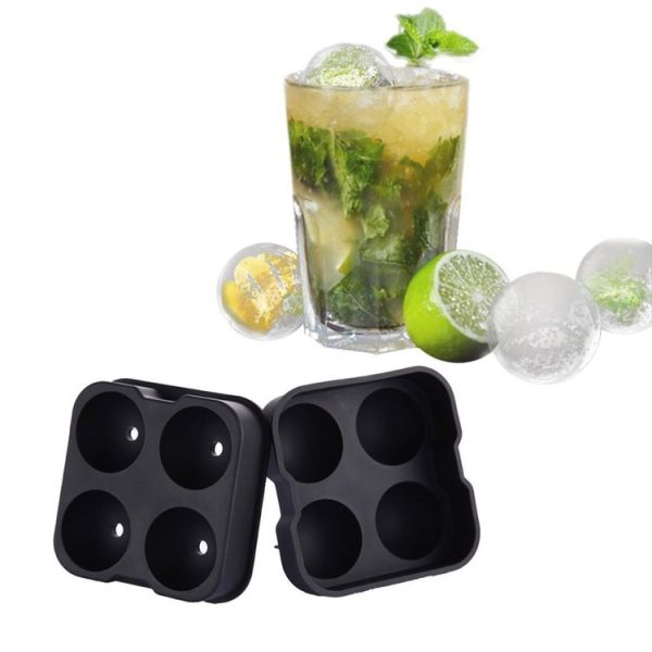 Ball Shape 4-Grid Silicone Ice Cube Mold - Image 5