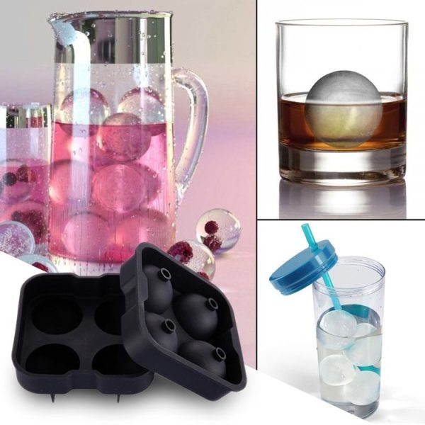 Ball Shape 4-Grid Silicone Ice Cube Mold - Image 6