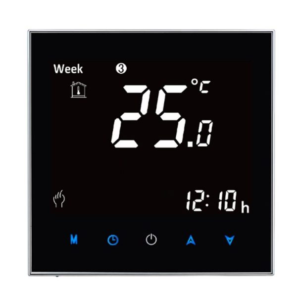 BHT-2001 3A Load Water Heating Type LCD Digital Heating Room Thermostat, Display Clock / Temperature / Time / Week / Heat etc. (Black) - Image 2