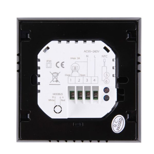 BHT-2001 3A Load Water Heating Type LCD Digital Heating Room Thermostat, Display Clock / Temperature / Time / Week / Heat etc. (Black) - Image 3