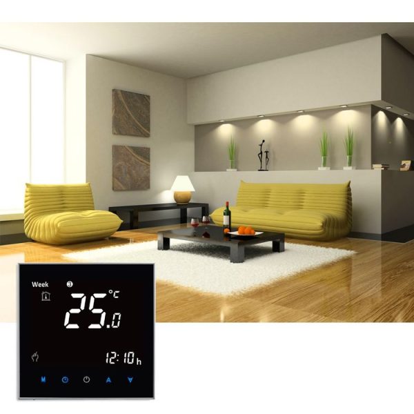 BHT-2001 3A Load Water Heating Type LCD Digital Heating Room Thermostat, Display Clock / Temperature / Time / Week / Heat etc. (Black) - Image 8
