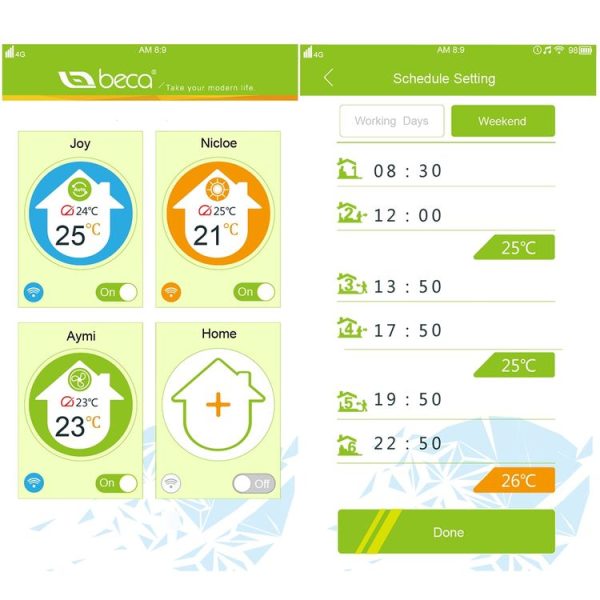 BHT-1000-GA-WIFI 3A Load Water Heating Type Touch LCD Digital WiFi Heating Room Thermostat, Display Clock / Temperature / Periods / Time / Week / Heat etc. (White) - Image 10