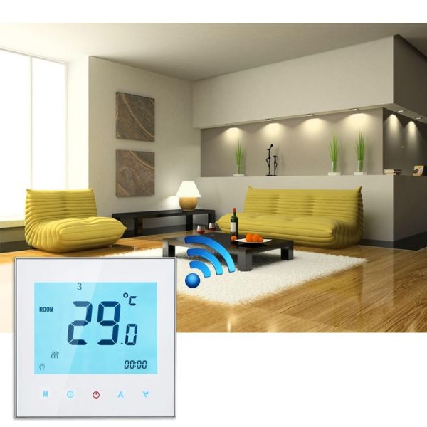 BHT-1000-GA-WIFI 3A Load Water Heating Type Touch LCD Digital WiFi Heating Room Thermostat, Display Clock / Temperature / Periods / Time / Week / Heat etc. (White) - Image 8