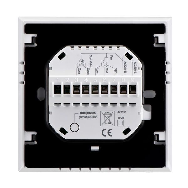 BAC-2000 Central Air Conditioning Type Touch LCD Digital 2-pipe Fan Coil Unit Room Thermostat, Display Fan Speed / Clock / Temperature / Time / Week / Heat etc. (White) - Image 3