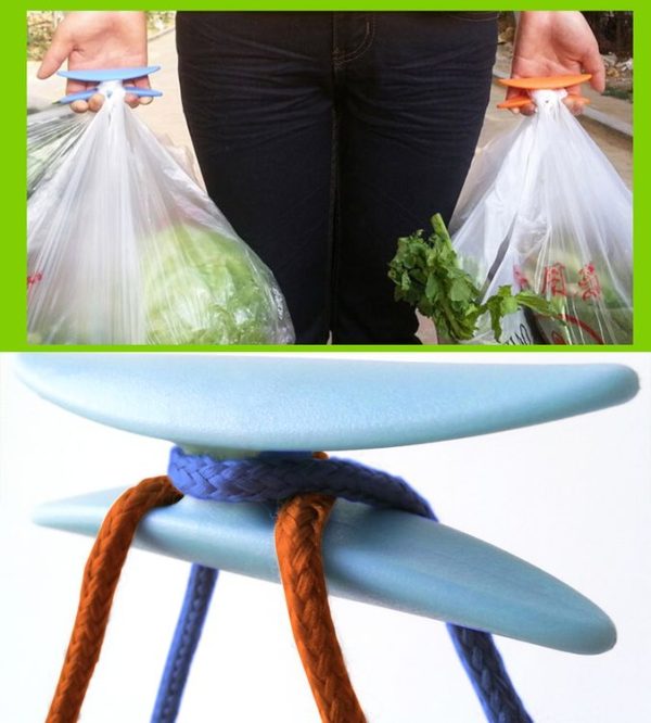 Portable Shopping Helper Hand Tool I-shaped Plastic Bag Holder Food Dish Carrying Lifting Handle - Image 6
