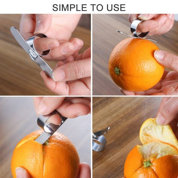 5 PCS Stainless Steel Finger Open Orange Peeler Parer Tool - Image 4