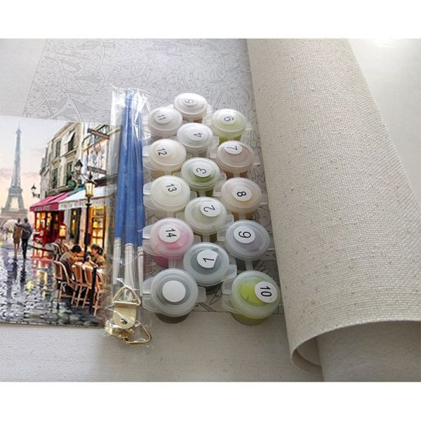 DIY Creative Paint By Numbers Oil Painting Paris Flower Street Art Painting without Framework, Size: 40*50 cm - Image 2