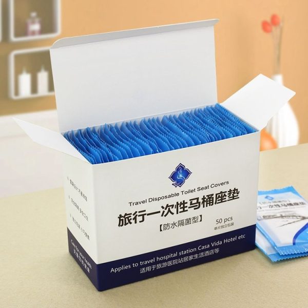 50 PCS Travel Disposable Toilet Seat Cover Mat Toilet Paper Pad - Image 2