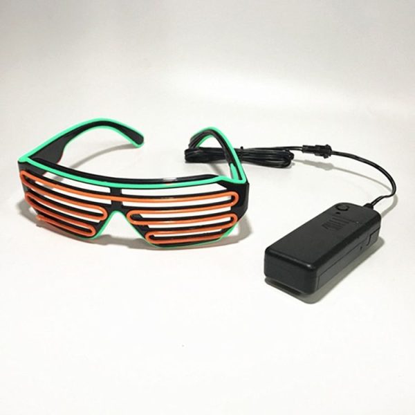 Fluorescence Dance Show Luminescent Glasses LED Two Colors Shutter EL Flashing Glasses (Blue) - Image 2