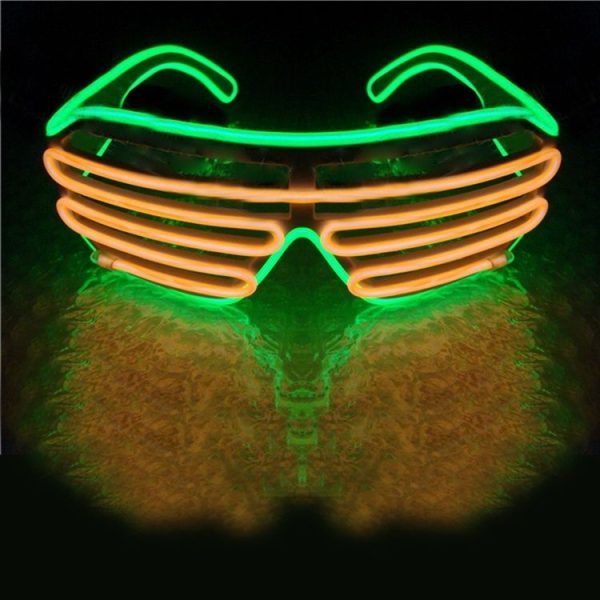 Fluorescence Dance Show Luminescent Glasses LED Two Colors Shutter EL Flashing Glasses (Blue) - Image 3