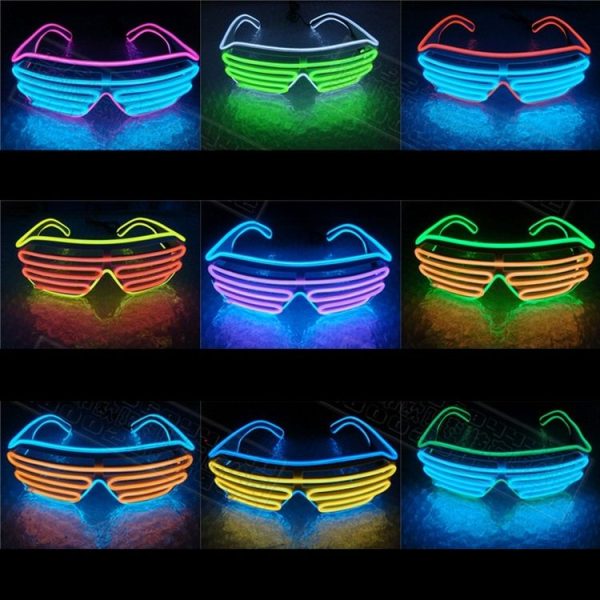 Fluorescence Dance Show Luminescent Glasses LED Two Colors Shutter EL Flashing Glasses (Blue) - Image 4