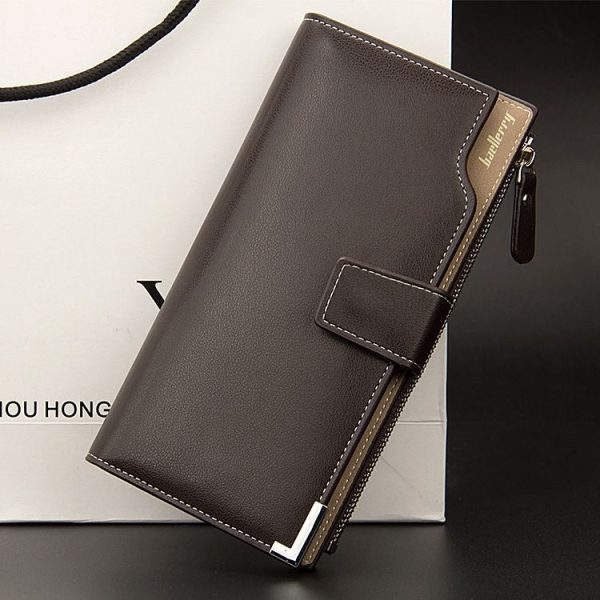 Baellerry Men Long Wallet New Style Young Fashion Hand Bag Wallet (Brown)