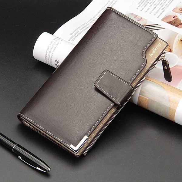 Baellerry Men Long Wallet New Style Young Fashion Hand Bag Wallet (Brown) - Image 2