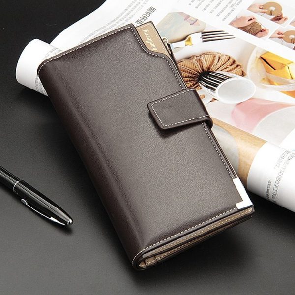 Baellerry Men Long Wallet New Style Young Fashion Hand Bag Wallet (Brown) - Image 3