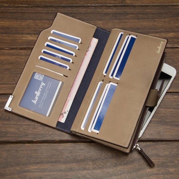Baellerry Men Long Wallet New Style Young Fashion Hand Bag Wallet (Brown) - Image 4
