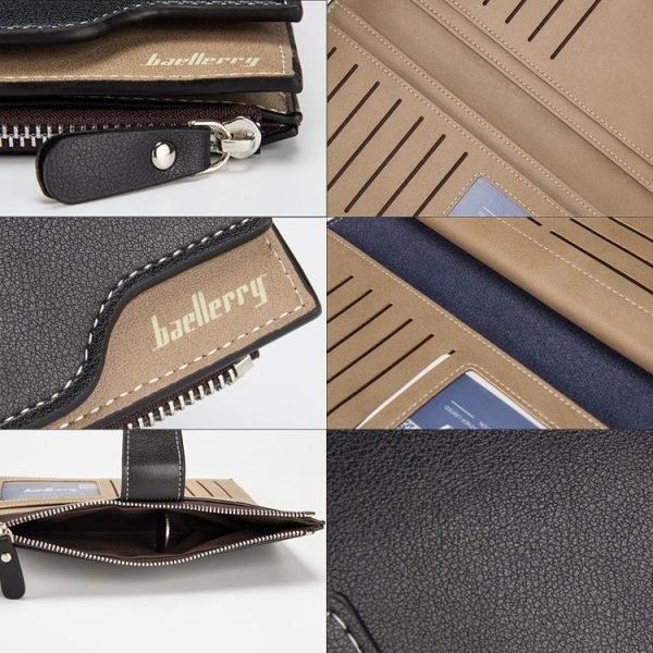 Baellerry Men Long Wallet New Style Young Fashion Hand Bag Wallet (Brown) - Image 5