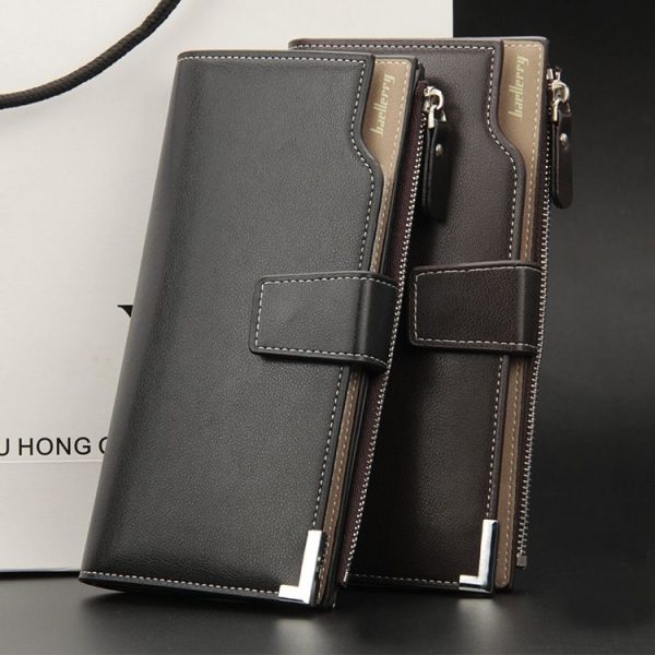 Baellerry Men Long Wallet New Style Young Fashion Hand Bag Wallet (Brown) - Image 6