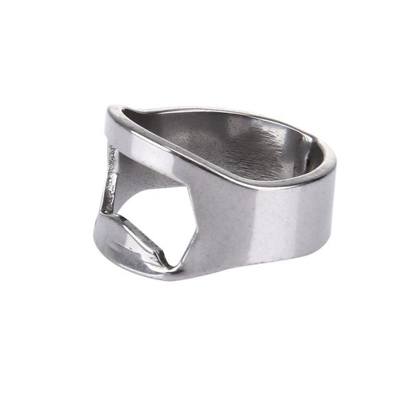 10pcs Ring Style Metal Beer Bottle & Can Opener, Inner Diameter: 2.2cm (Silver) - Image 2