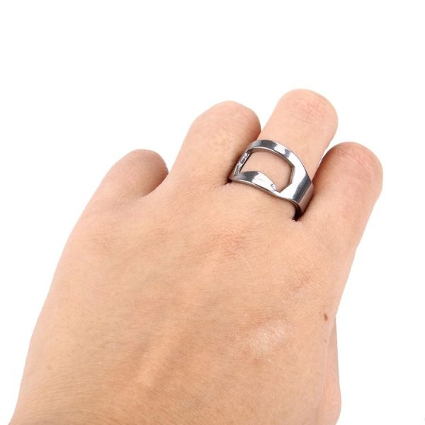 10pcs Ring Style Metal Beer Bottle & Can Opener, Inner Diameter: 2.2cm (Silver) - Image 4