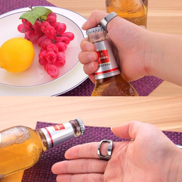 10pcs Ring Style Metal Beer Bottle & Can Opener, Inner Diameter: 2.2cm (Silver) - Image 6