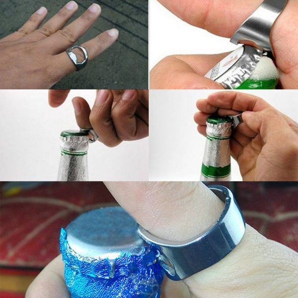10pcs Ring Style Metal Beer Bottle & Can Opener, Inner Diameter: 2.2cm (Silver) - Image 7