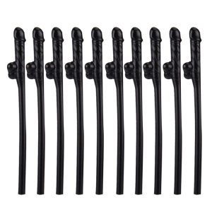 10 PCS Dicky Sipping Straw, Length: about 19cm (Black)