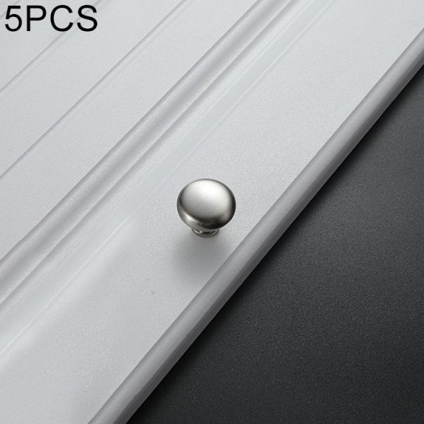 5 PCS 4203 Brushed Single Hole Solid Zinc Alloy Round Handle for Cabinet Wardrobe Drawer Door