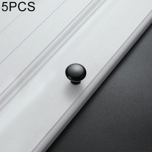 5 PCS 4203 Matte Black Single Hole Solid Zinc Alloy Round Handle for Cabinet Wardrobe Drawer Door