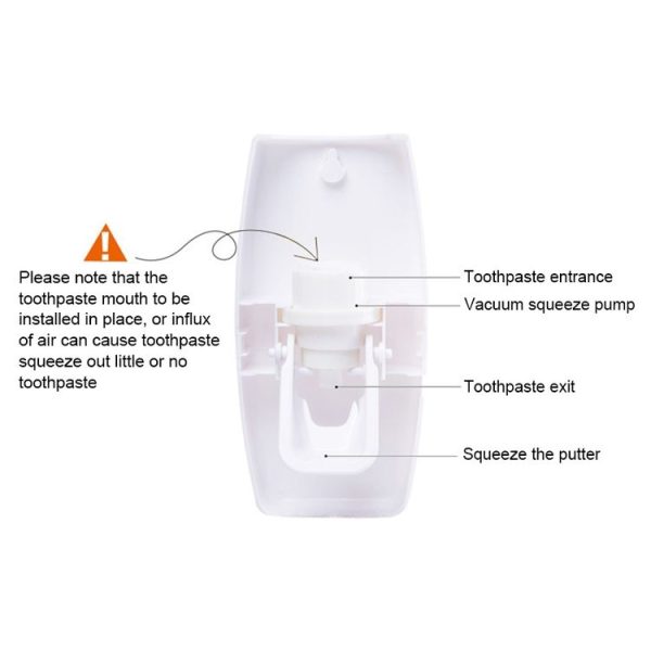 Automatic Toothpaste Dispenser Set with 5 Toothbrush Holder (Black) - Image 3