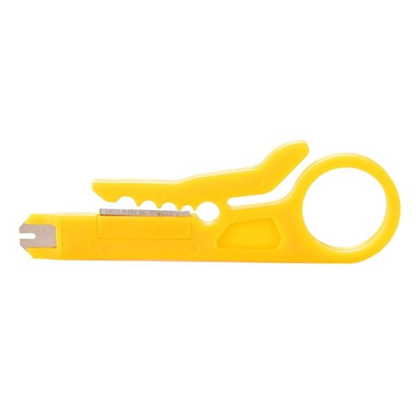 10 PCS Mini Cable Crimping Tool Punch Down Cutter for RJ45 Cat5 Network Cable, Data Telephone Cable, Computer UTP Cable (Yellow) - Image 2