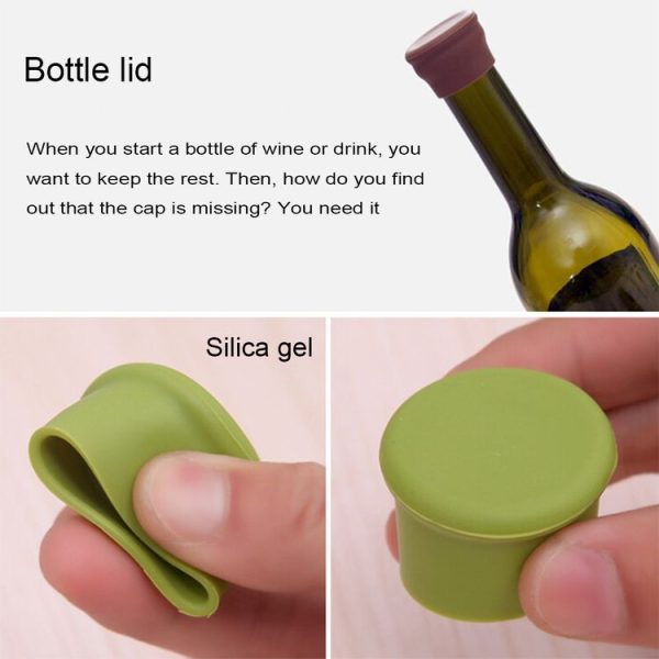 10 PCS Candy Color Silicone Wine Beer Condiments Bottle Stopper Random Color Delivery - Image 4