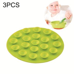 3pcs Baby Double-sided TPR Anti-skid Pad Strong Suction Placemat, Size: 10.5*10.5*1.3cm Random Color Delivery
