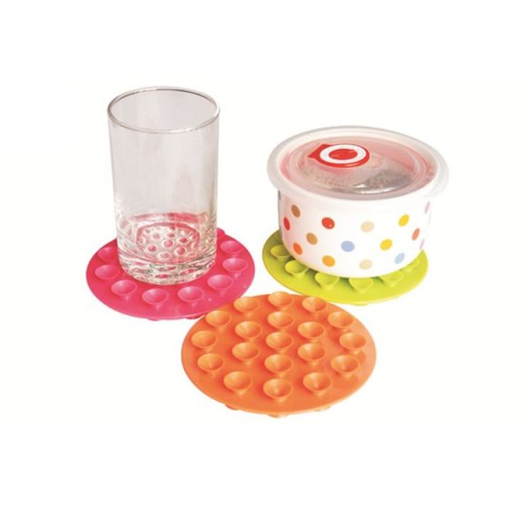3pcs Baby Double-sided TPR Anti-skid Pad Strong Suction Placemat, Size: 10.5*10.5*1.3cm Random Color Delivery - Image 2