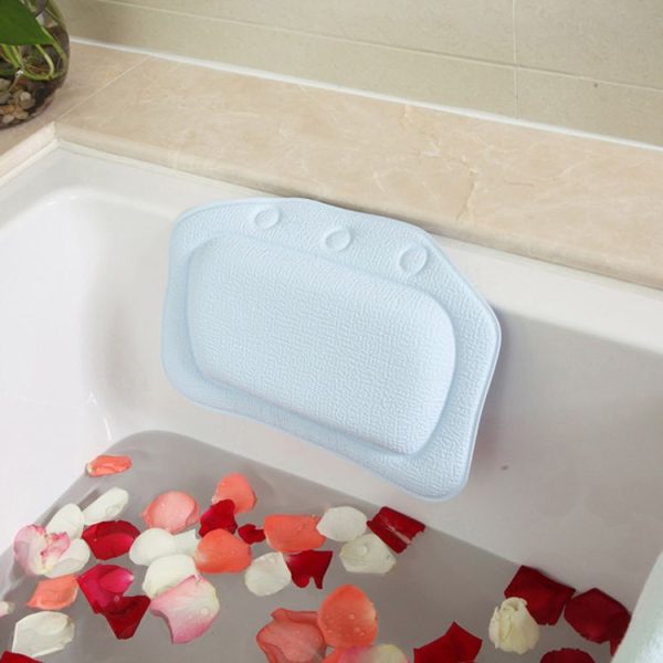 Bathroom Supplies Bathtub Pillow Bath Bathtub Headrest Suction Cup Waterproof Bath Pillows, Random Color Delivery, Size: 31*21cm